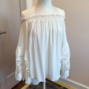 Joseph Ribkoff white lace blouse